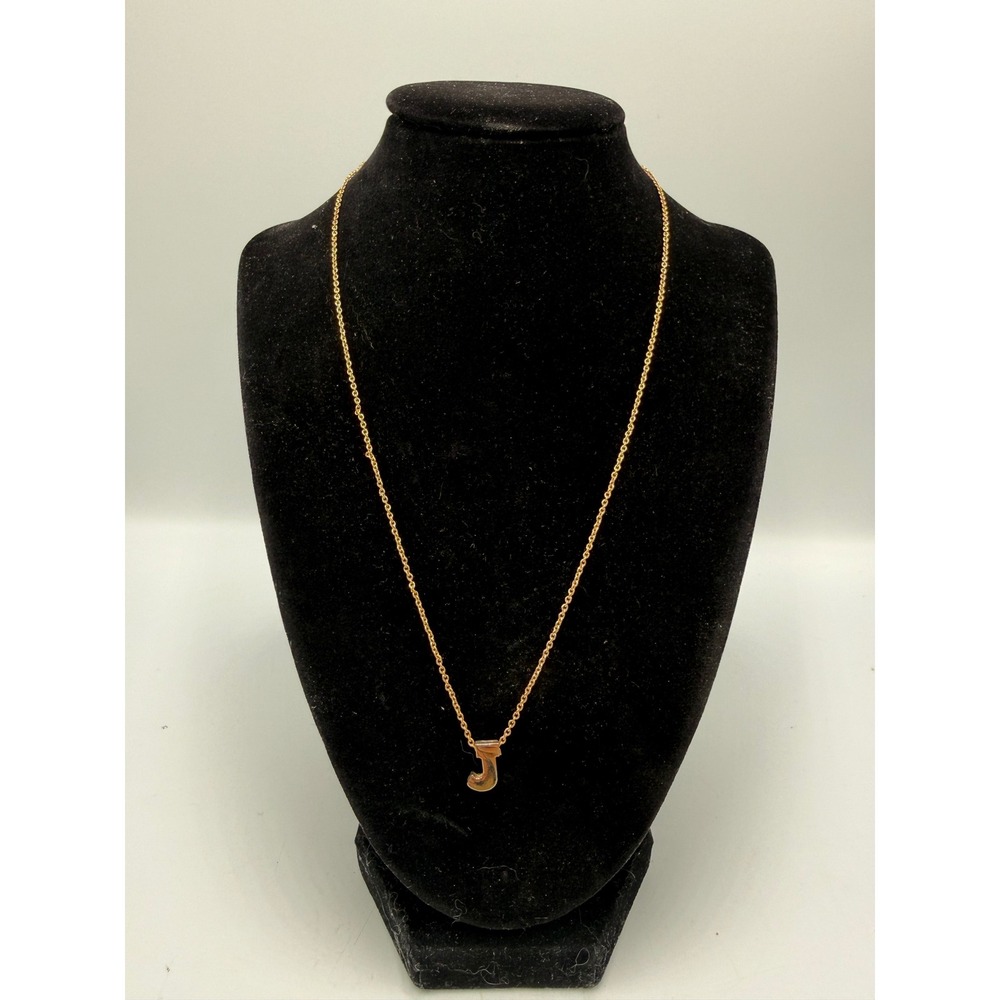 Vintage 1978 Avon Initial Attraction‎ J Pendant Necklace Gold Tone Fashion